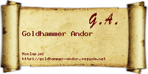 Goldhammer Andor névjegykártya