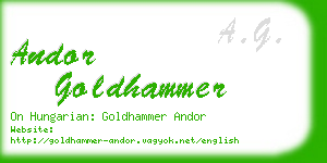 andor goldhammer business card